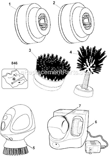 Page A Diagram and Parts List for PKS200 Type 1 Black and Decker Power Scrubber